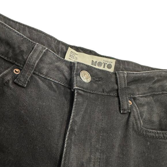 Topshop Black Tinsel Fringe Straight Leg Jeans - Picture 6 of 9